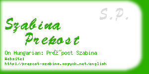 szabina prepost business card